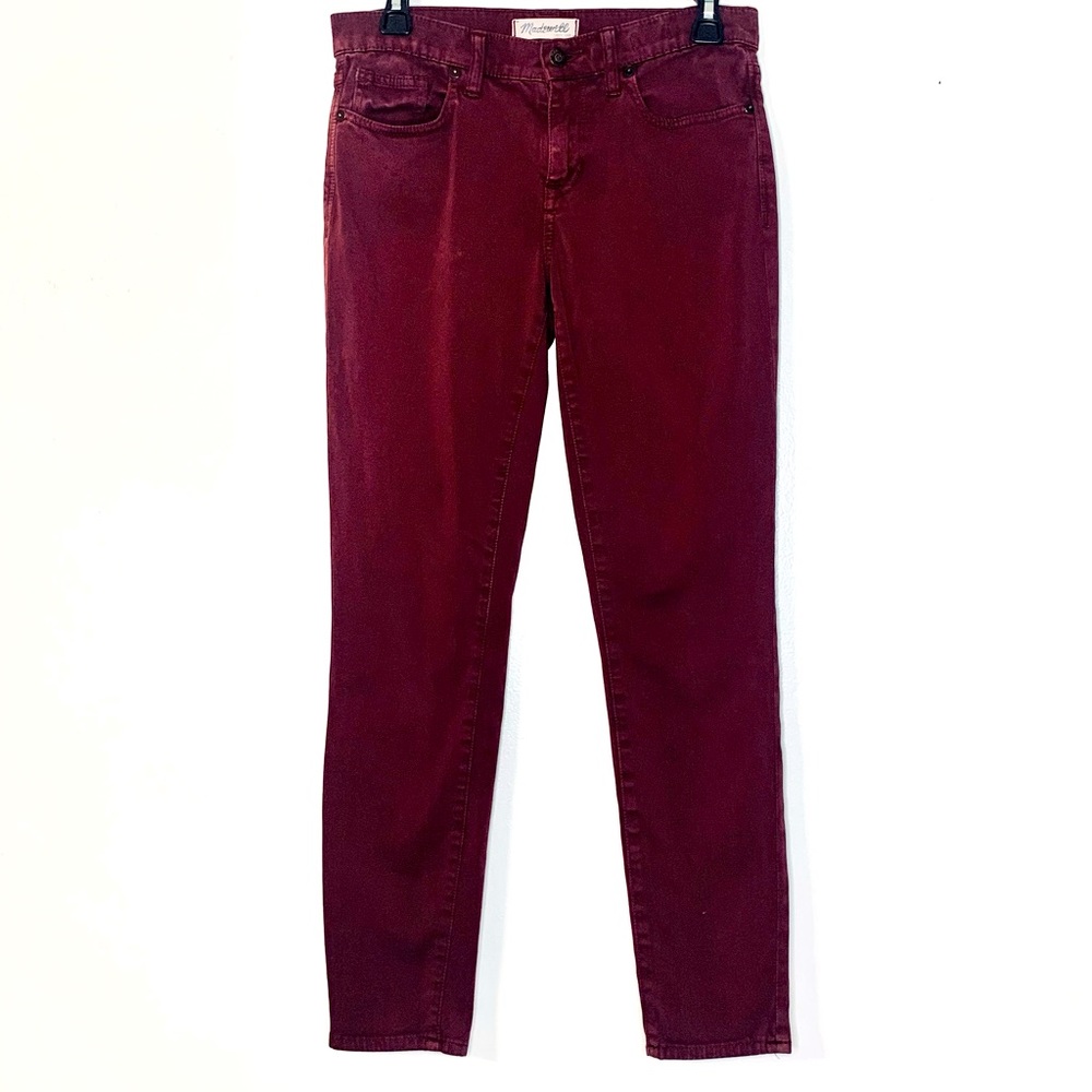Madewell Skinny Skinny Burgundy Jeans Size 28 - Picture 2 of 14
